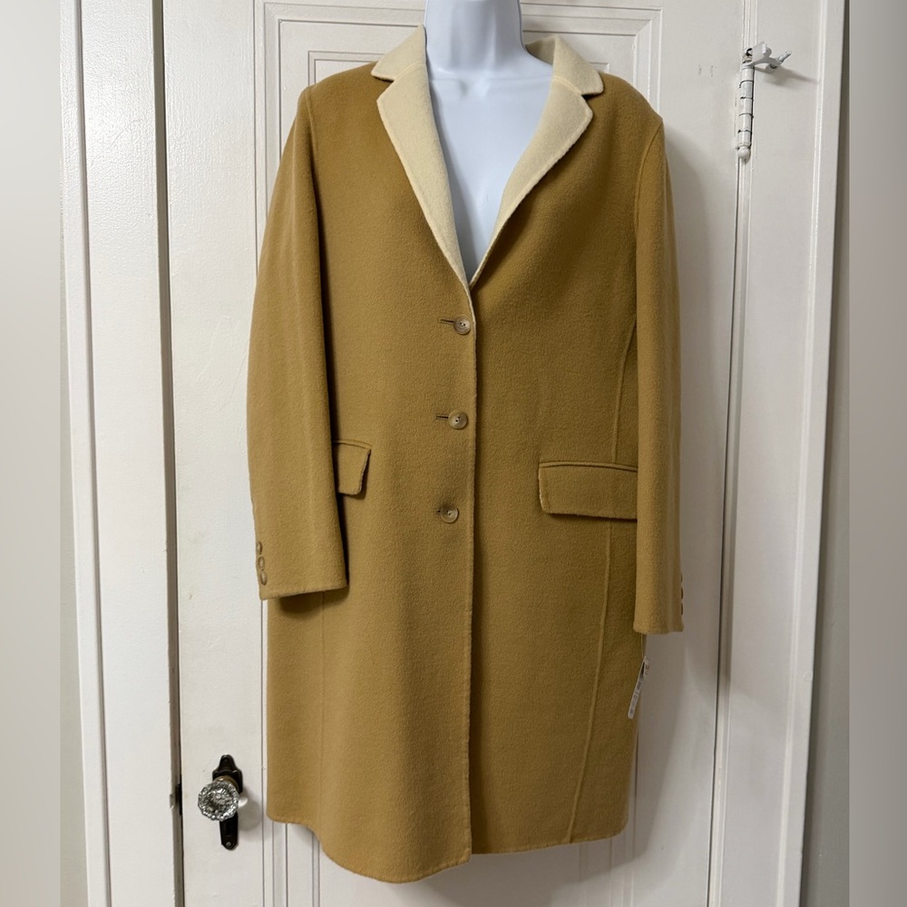 Talbots Camel Trench Coat with Cream Lapel